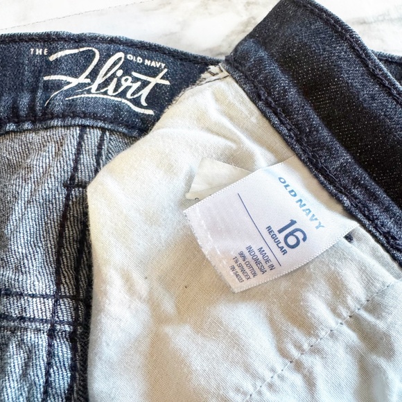 Old Navy The Flirt Wide Leg Trouser Dark Wash Jeans - Picture 6 of 9